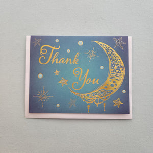 Thank You Star & Moon Card (blank inside)