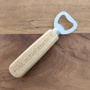 Pull in Emergency Wooden Bottle Opener