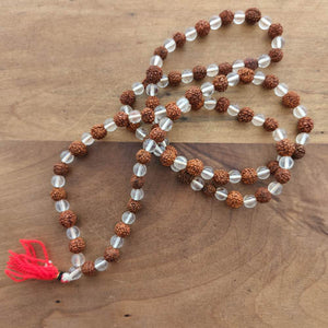 Rudraksha & Quartz Mala Beads
