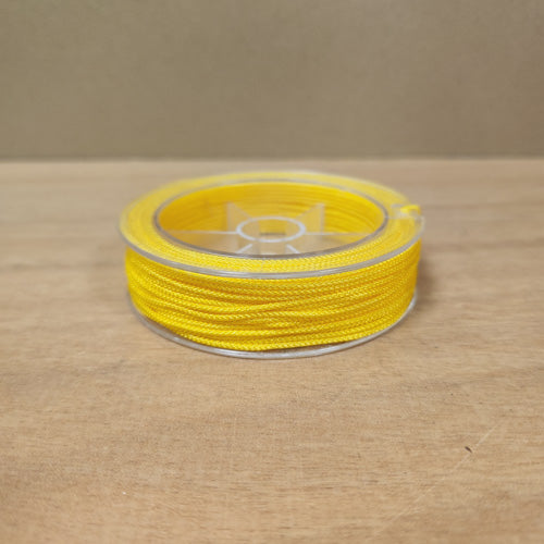 Yellow Braided Nylon Thread for Crafting & Jewellery Making (approx. 1.5mm wide x 18m roll)