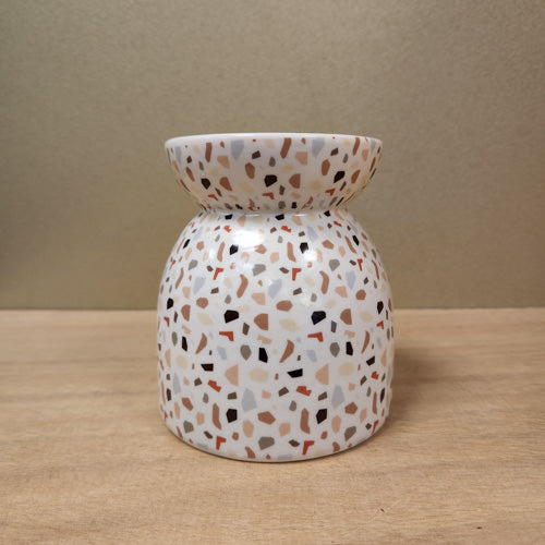 Terrazzo Look Ceramic Oil Burner (approx. 11.5x8.5x8.5cm)
