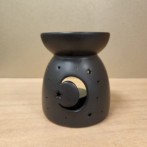 Black Moon Ceramic Oil Burner (approx  10x9x9cm)