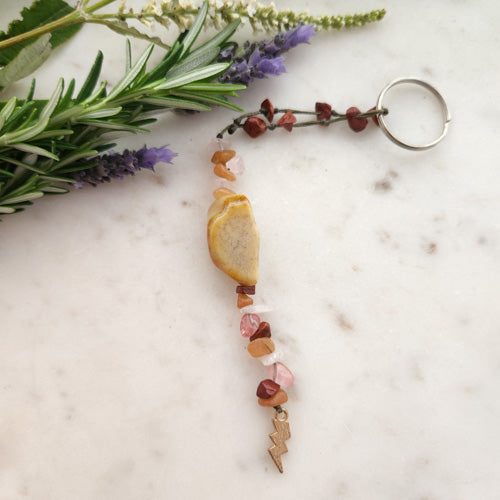 Jasper & Agate Keyring (handcrafted in Aotearoa New Zealand)