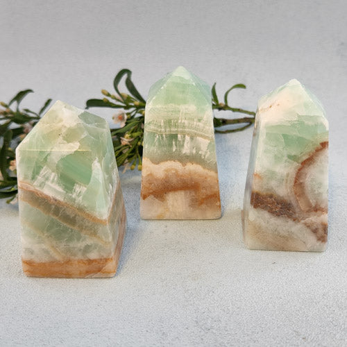 Pistachio Calcite Obelisk (approx. 6-7x2.8-3.5cm)