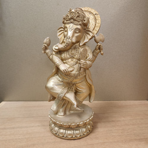 Gold Wash Ganesh Statue (approx. 26x14.5x10cm)