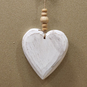 Whitewash Hearts Single Strand Hanging