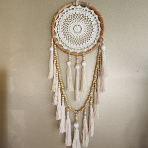 Boho Dream Catcher with Wooden Beads
