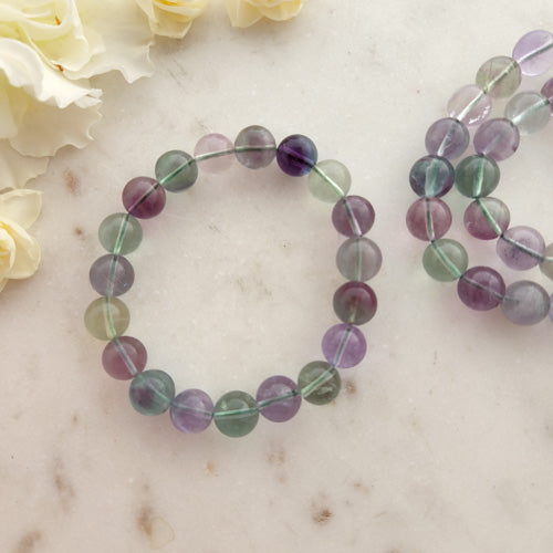 Rainbow Fluorite Bracelet (assorted. 10mm round beads)