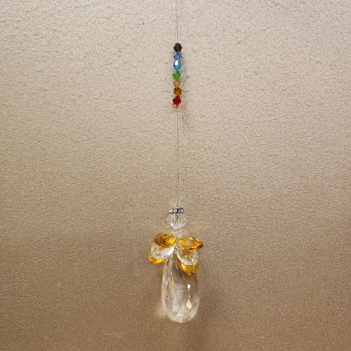 Yellow Angel Wings Chakra Tear Drop Prism