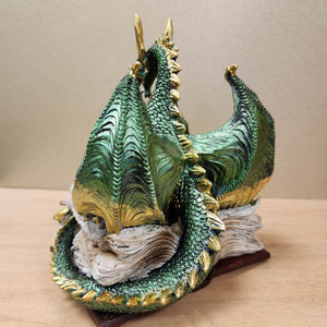 Green Dragon Holding Zodiac Board with LED