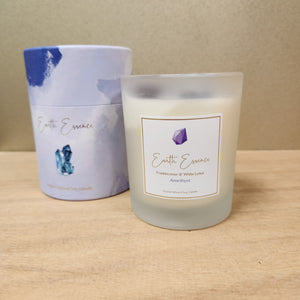 Soy Wax Candle Hydrangea, Amethyst, Frankincense and White Lotus