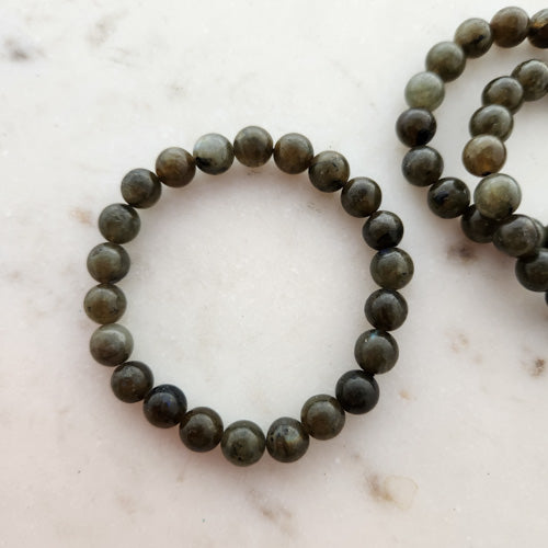 Labradorite Bracelet (assorted. approx. 8mm round beads)