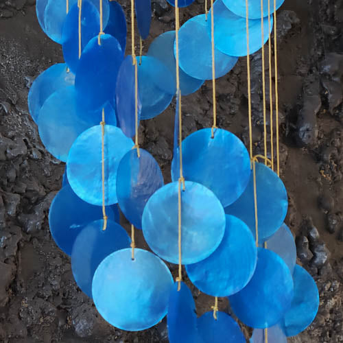 Blue Capiz Shell Windchime (approx. 60x15cm) – Inspire Me Online