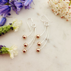 Sterling Silver & Rose Gold Plated Earrings