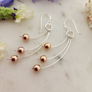 Sterling Silver & Rose Gold Plated Earrings