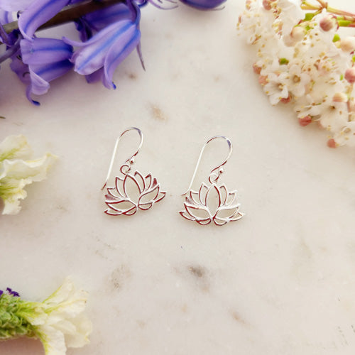 Lotus Sterling Silver Earrings