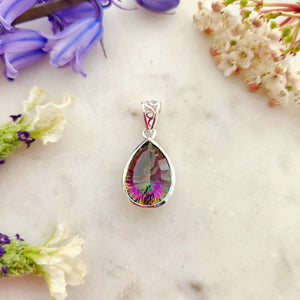 Mystic Topaz Tear Drop Pendant