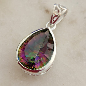 Mystic Topaz Tear Drop Pendant