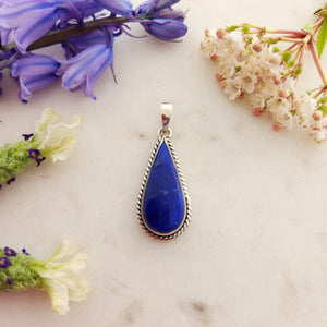 Lapis Tear Drop Pendant 