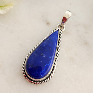 Lapis Tear Drop Pendant 