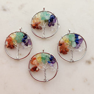 Crystal Mix Tree of Life Pendant