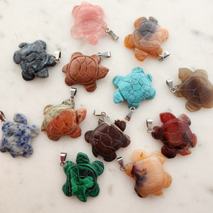 Crystal Turtle Pendant
