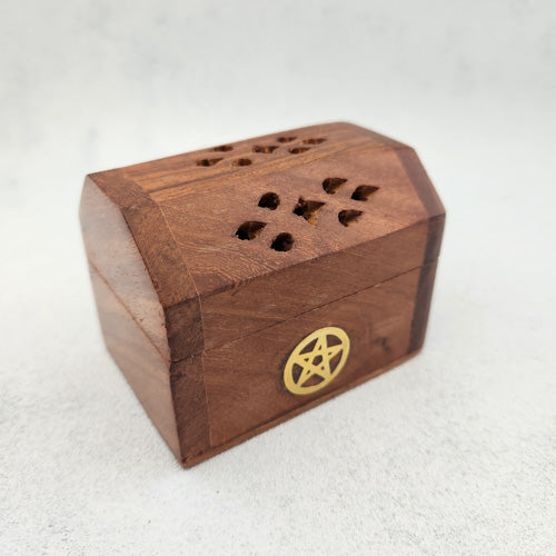 Pentacle Wooden Cone Burner Box (approx 8x6x5.5cm)