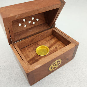 Pentacle Wooden Cone Burner Box 