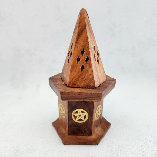 Pentacle Cone Burner with Storage Box (approx 16x7.5cm)
