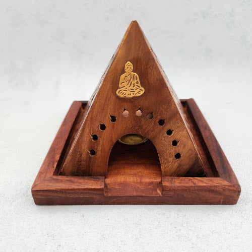 Pyramid With Buddha Stick & Cone Burner (approx. 12x11cm)