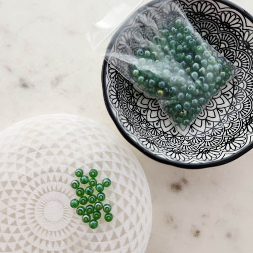 Green Glass Seed Beads (approx. 20gr bag)