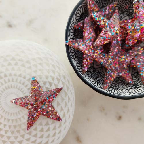 Sparkly Star Cabochon (resin. assorted. approx. 4x4cm)