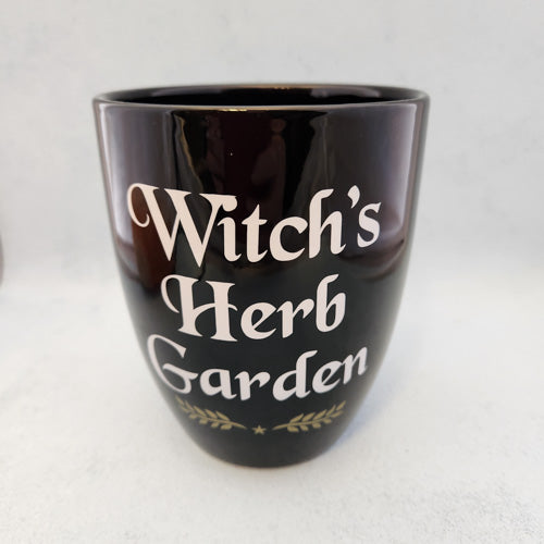 Witches Herb Garden Ceramic Plant Pot (approx 14x12x12cm)