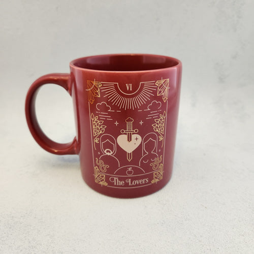 The Lovers Tarot Ceramic Mug (approx. 9.5x8x8cm)