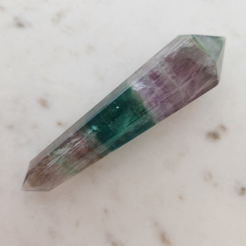 Rainbow Fluorite Double Terminated Faceted Wand (assorted. approx. 10.8x2.5cm)