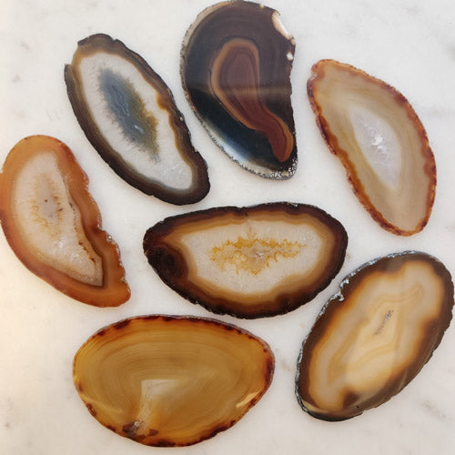 Natural Agate Slice ( assorted. approx. 6-7.7x3.7-6.4cm)