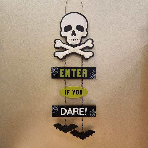 Enter If You Dare Hanging Cauldron Sign (approx. 30x14cm)
