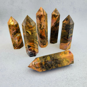 Epidote, Realgar, Orpiment Polished Point 