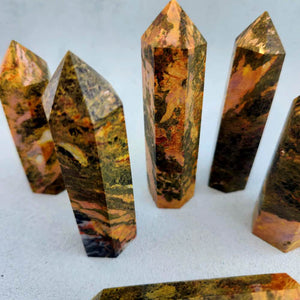 Epidote, Realgar, Orpiment Polished Point 