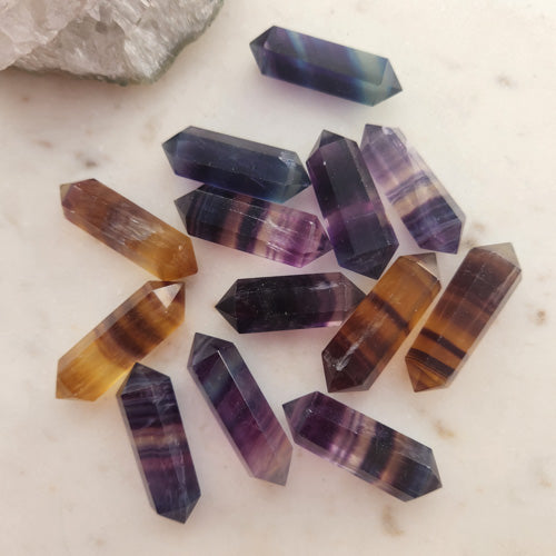 Rainbow Fluorite Double Terminated Polished Point (assorted. approx. 4-4.5x1.3-1.5cm)