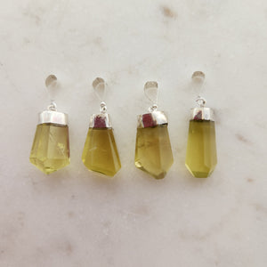 Natural Polished Citrine Point Pendant