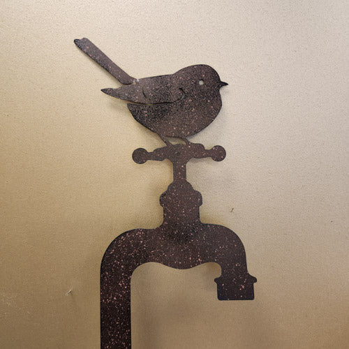 Bird On Tap Garden Stake (approx. 83x23cm)