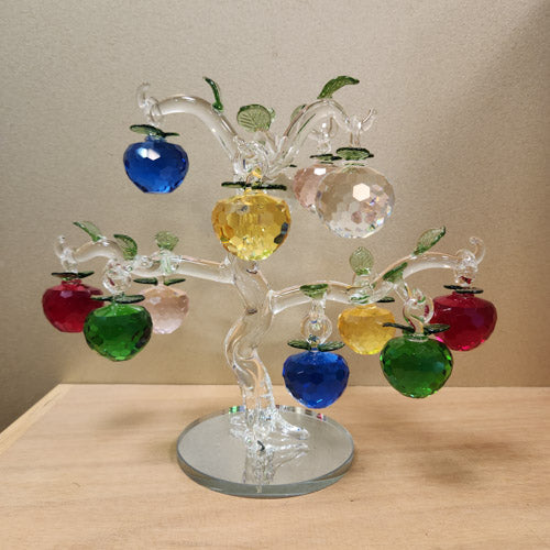 Coloured Glass Apple Tree (approx 15x26x24cm)