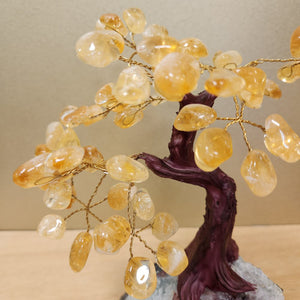 Citrine (heat treated) Tree on Amethyst Cluster