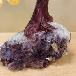 Citrine (heat treated) Tree on Amethyst Cluster