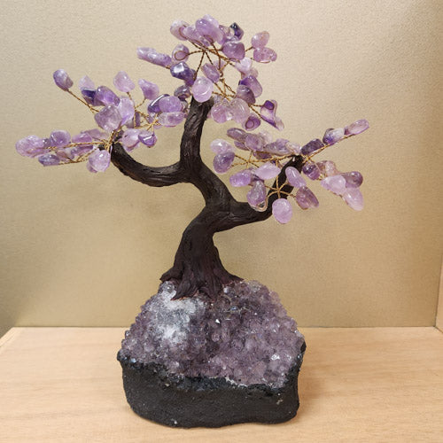 Amethyst Tree on Amethyst Cluster (approx. 24x14.9x11.6cm)