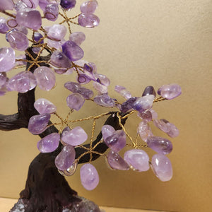 Amethyst Tree on Amethyst Cluster