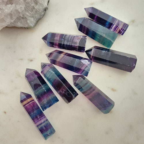 Rainbow Fluorite Polished Point (assorted. approx. 5.2-7.7x1.8-2.5cm)