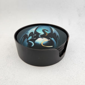 Mystical Dragon Glass Coaster Set