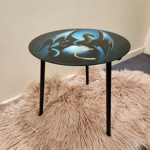 Mystical Dragon Round Glass Table